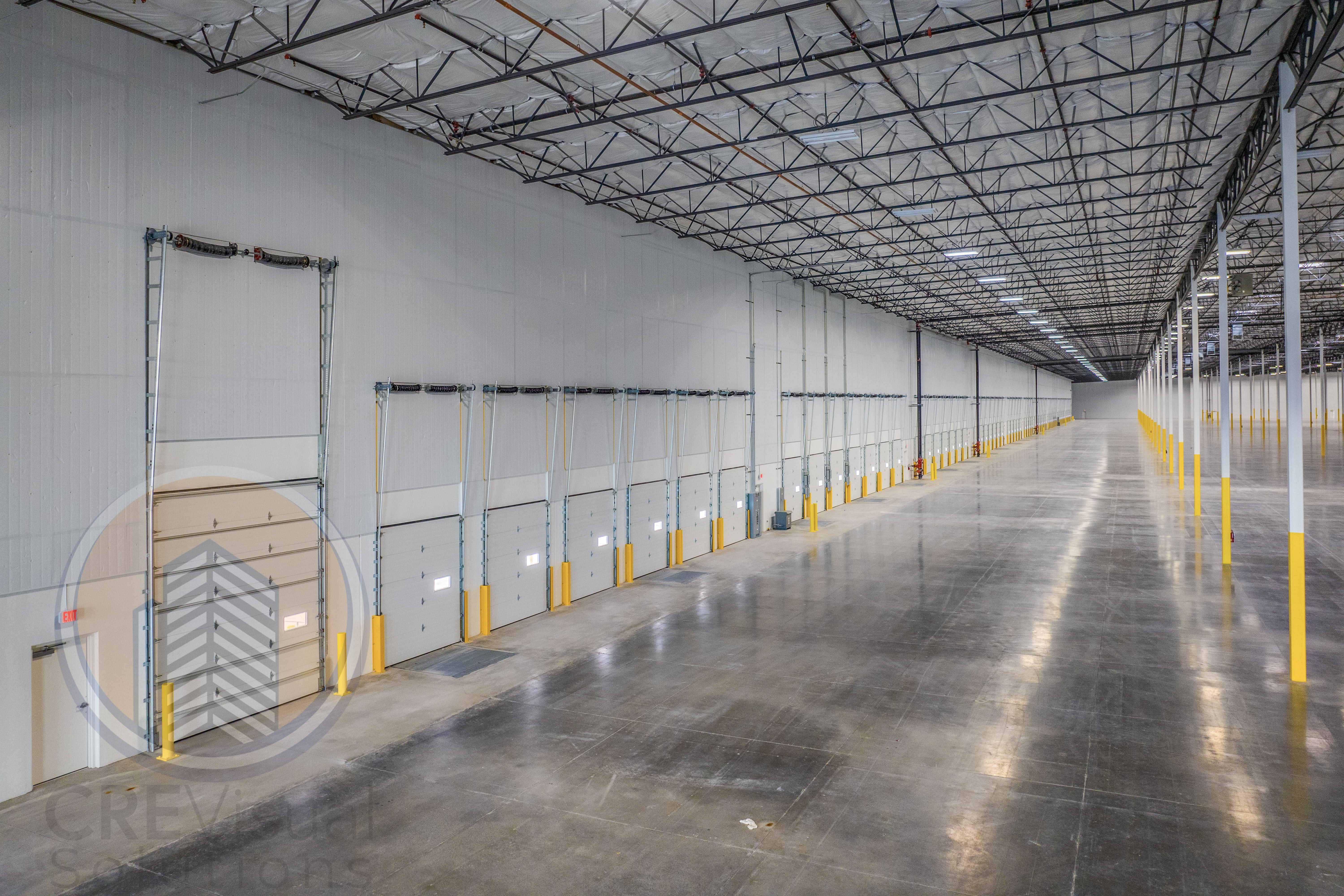 Industrial interior — loading docks and drive-up bays inside view